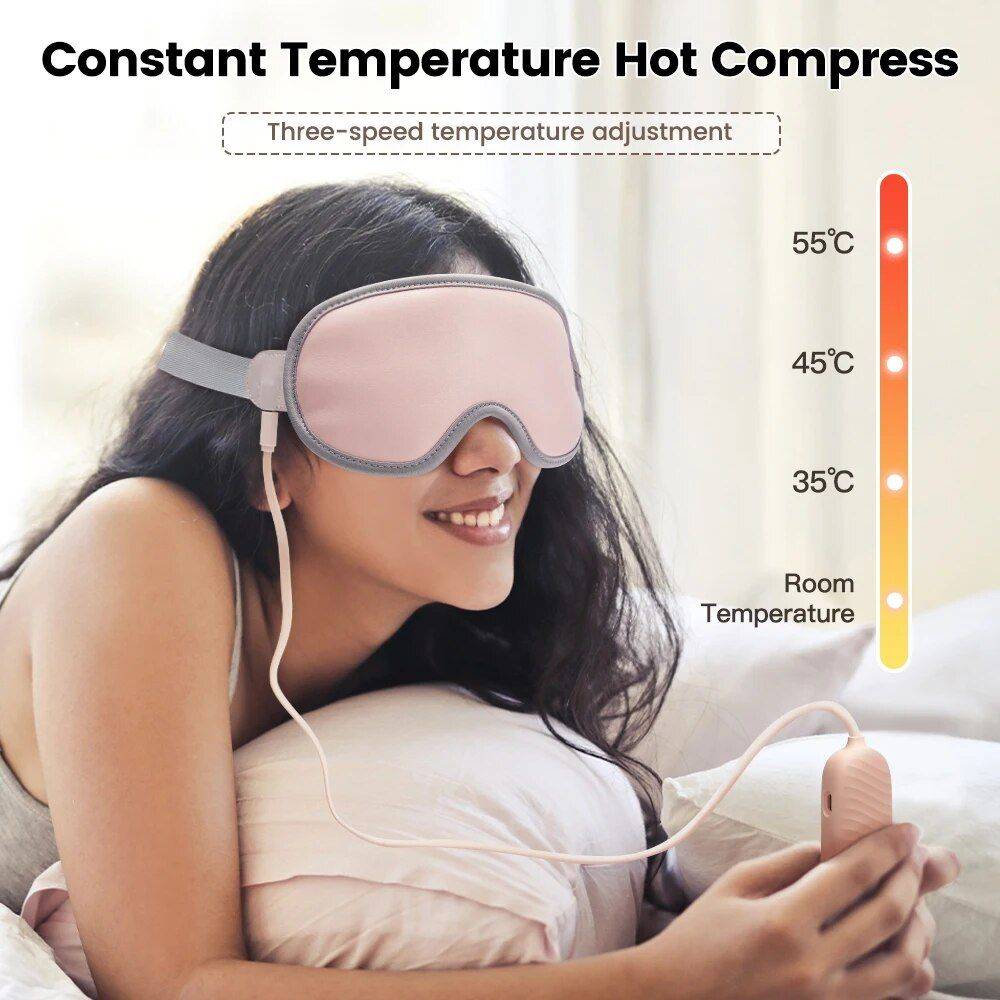 Multi-Mode Eye Relaxer: Heated Steam & Vibration Massage Sleep Mask Beauty Gadgets & Tools Gadgets Color : Dark green|Pink 