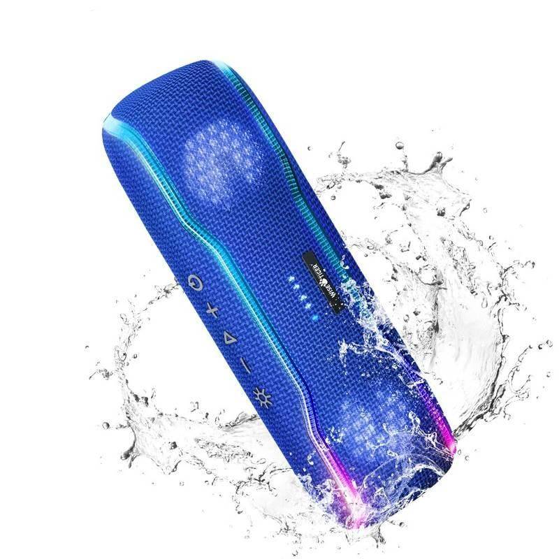 Portable 25W IPX7 Bluetooth Speaker with Colorful Pulse Light & 24H Playtime Bluetooth Speakers Gadgets Color : Blue 