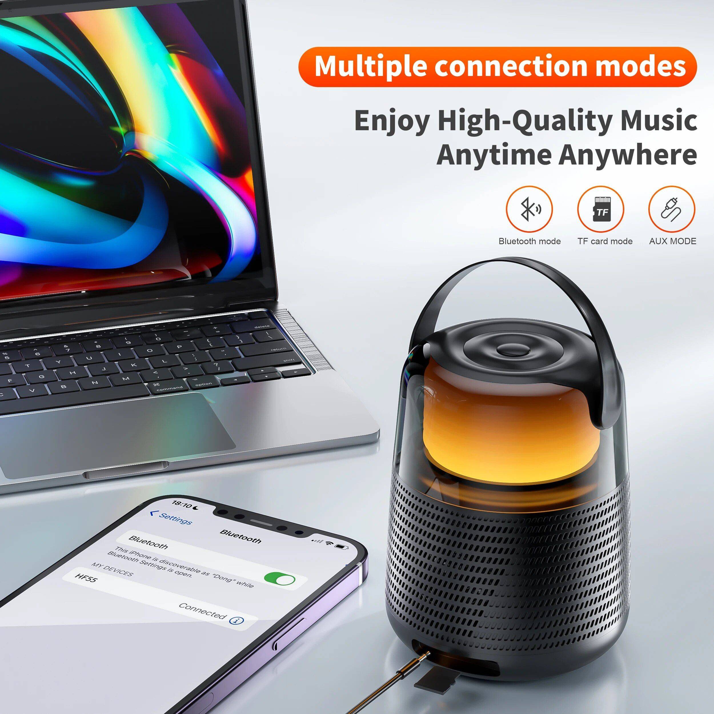 Wireless HiFi 20W Bluetooth Speaker: Portable, Waterproof and Multi-Connectivity Bluetooth Speakers Gadgets Color : Black 