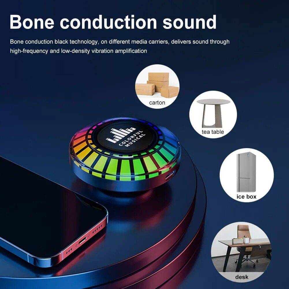 Bone Conduction RGB Wireless Speaker with Atmosphere Light Rhythm Bluetooth Speakers Gadgets  