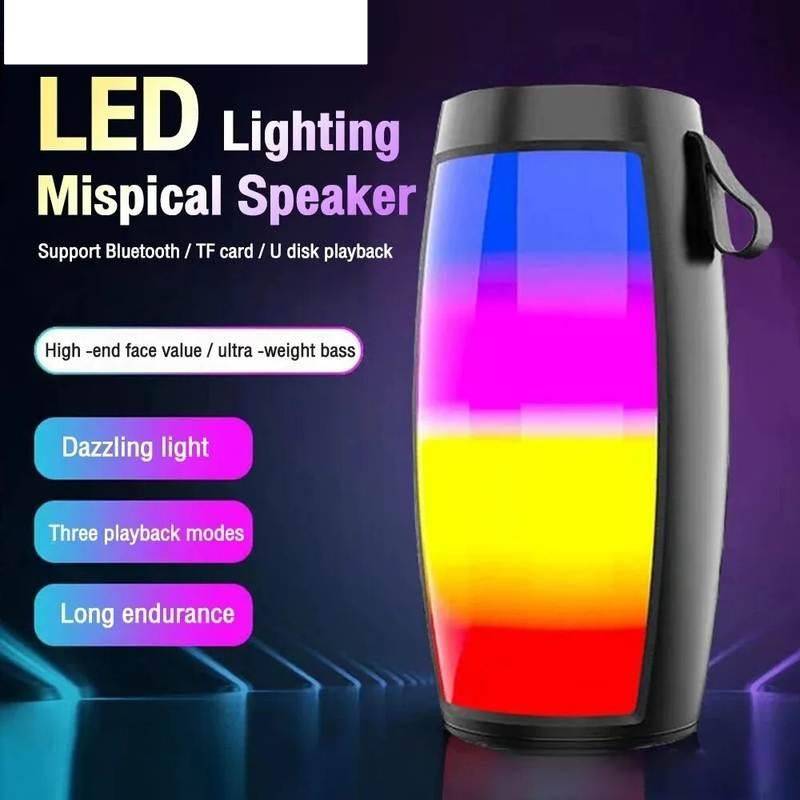 Wireless Bluetooth Speaker with LED Lights and Powerful Bass Bluetooth Speakers Gadgets Color : Black 