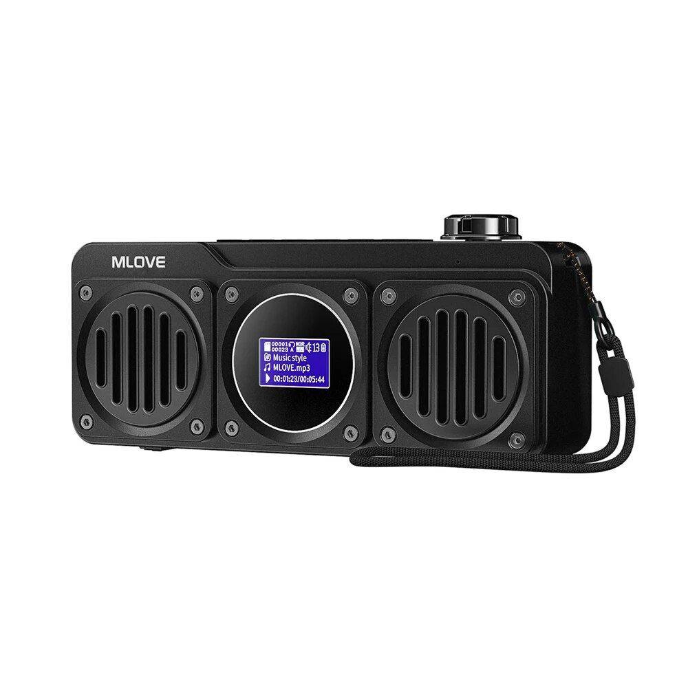 Portable Bluetooth Speaker with FM Radio, Waterproof, LCD Display; MLOVE BV810 Bluetooth Speakers Gadgets Color : Black 