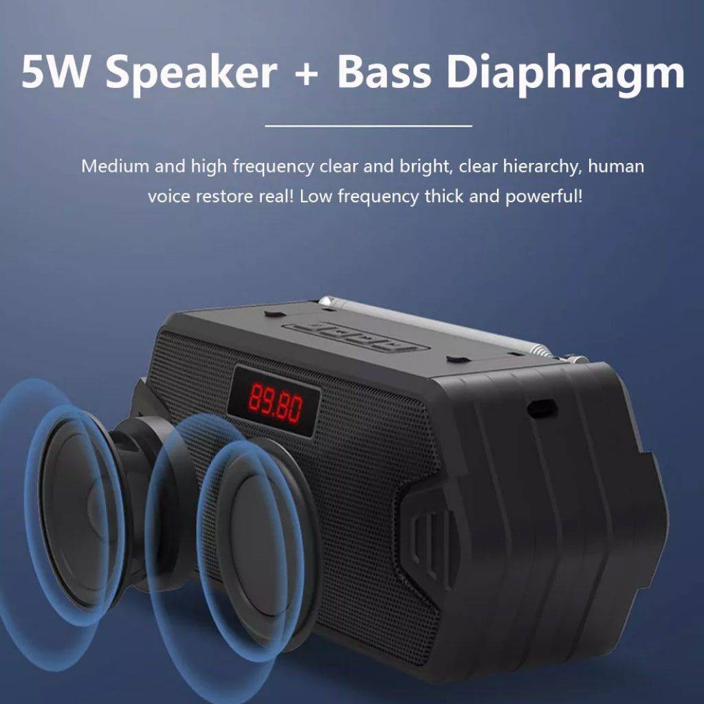 Portable Super Bass Bluetooth Speakers with FM Radio and Aux Bluetooth Speakers Gadgets Color : Blue|Black|Red 