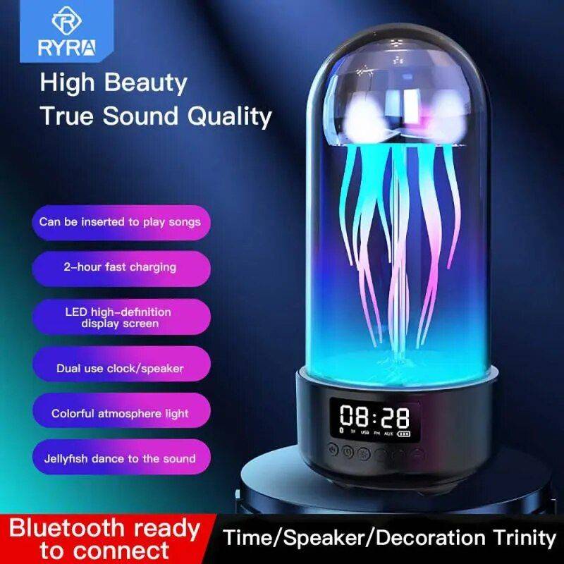 Mini Jellyfish Bluetooth Speaker with Colorful Lamp and Octopus Audio Best Sellers Bluetooth Speakers Gadgets Color : Pink|Purple|Grey 