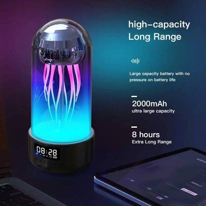 Mini Jellyfish Bluetooth Speaker with Colorful Lamp and Octopus Audio Best Sellers Bluetooth Speakers Gadgets Color : Pink|Purple|Grey 