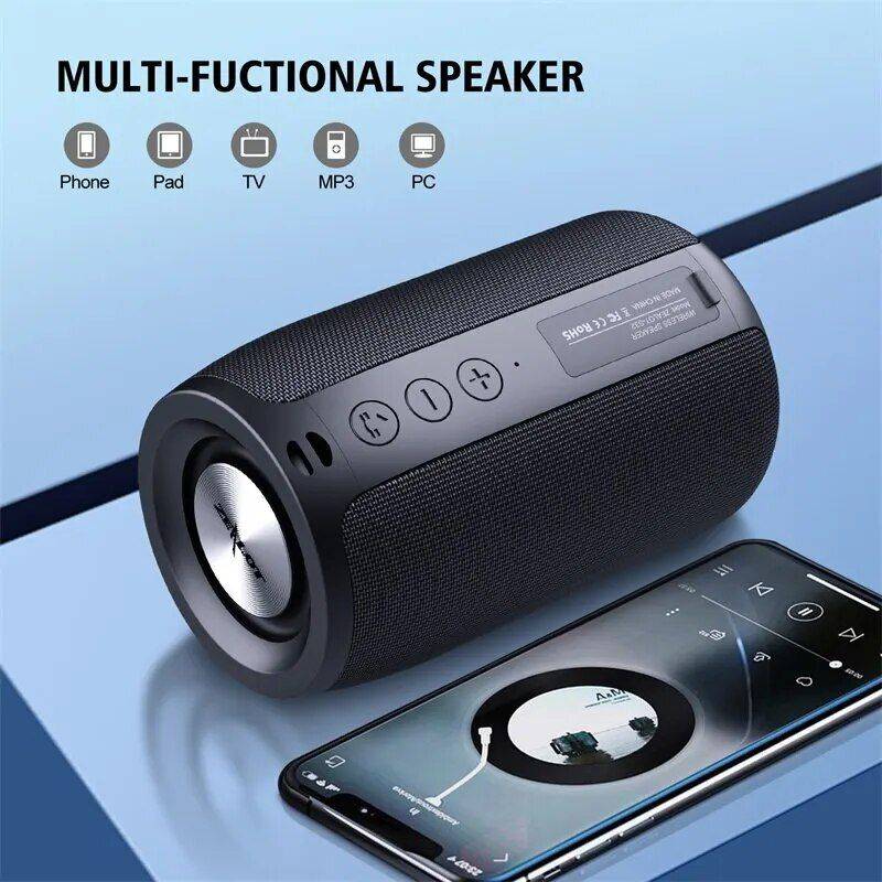 Wireless Waterproof Stereo Speaker Bluetooth Speakers Gadgets Color : Black 