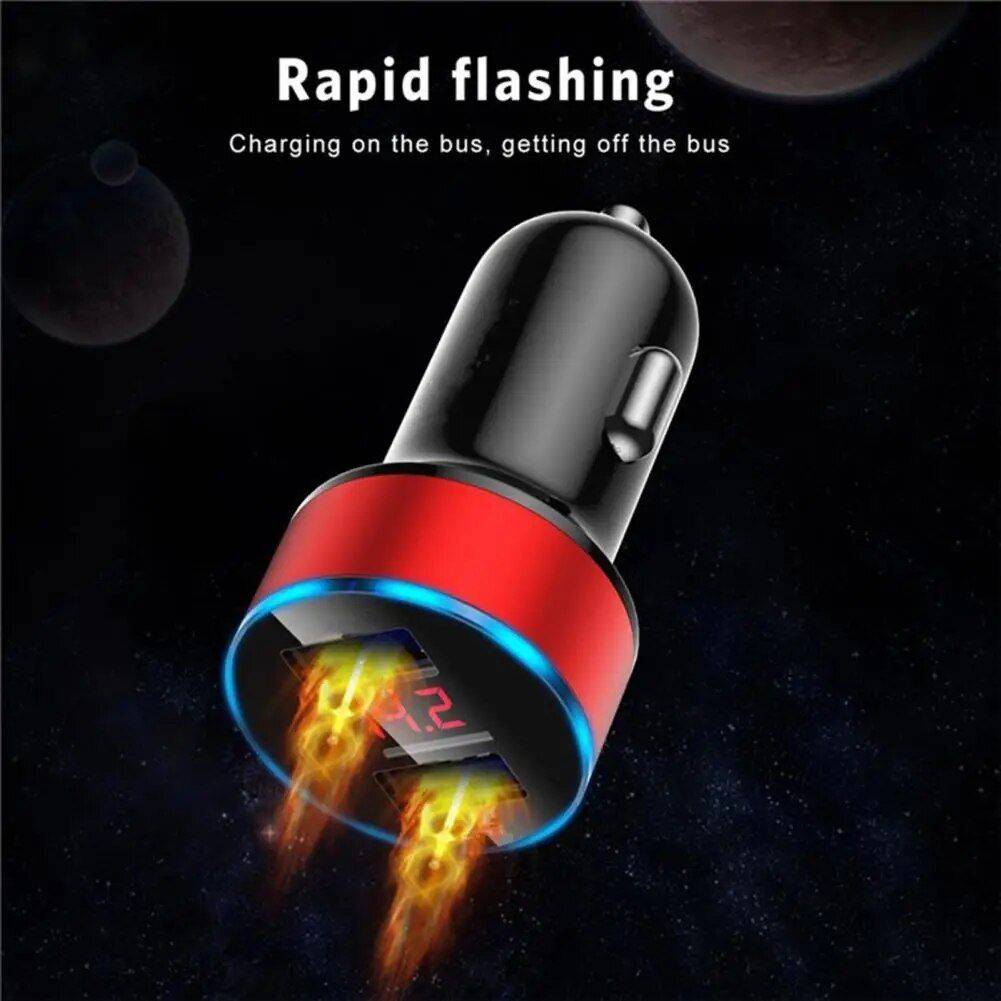 3.1A Car Charger Dual Usb Car Electronics Gadgets Color : silver|gold|red|blue|black 