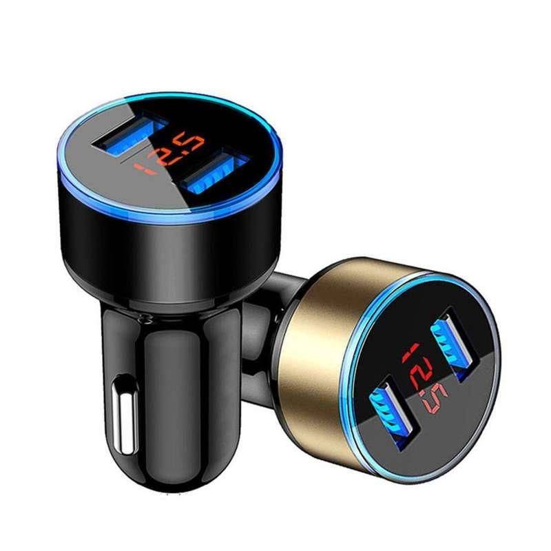 3.1A Car Charger Dual Usb Car Electronics Gadgets Color : silver|gold|red|blue|black 