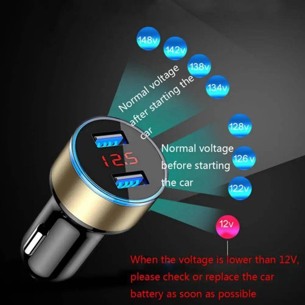 3.1A Car Charger Dual Usb Car Electronics Gadgets Color : silver|gold|red|blue|black 