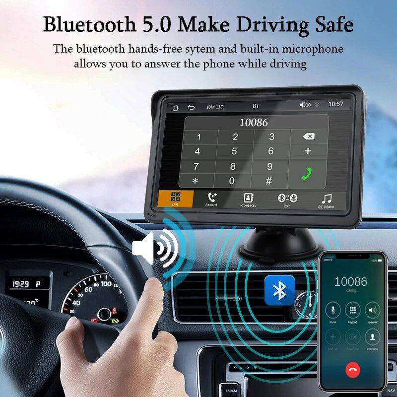 7-inch Touch Screen Car Multimedia Video Player with CarPlay & Android Auto Car Electronics Gadgets Item : Radio|Radio and Camera 