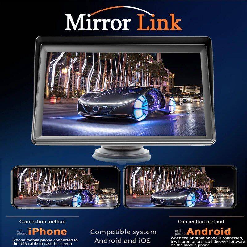 7-inch Touch Screen Car Multimedia Video Player with CarPlay & Android Auto Car Electronics Gadgets Item : Radio|Radio and Camera 