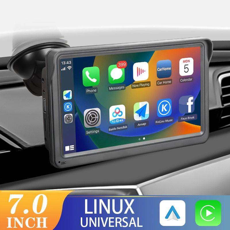 7-inch Touch Screen Car Multimedia Video Player with CarPlay & Android Auto Car Electronics Gadgets Item : Radio|Radio and Camera 