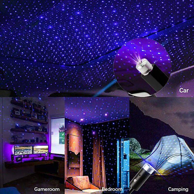 LED Starry Sky Car Roof Projector Car Electronics Gadgets Emitting Color : Red|Bule|Green 