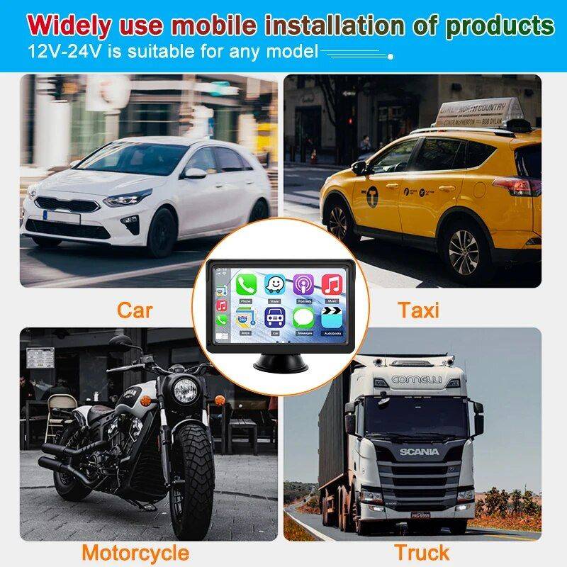 Universal 7-inch Touchscreen Car MP5 Player with Wireless Apple CarPlay & Android Auto Car Electronics Gadgets Model : Radio|Radio-8LED Camera 