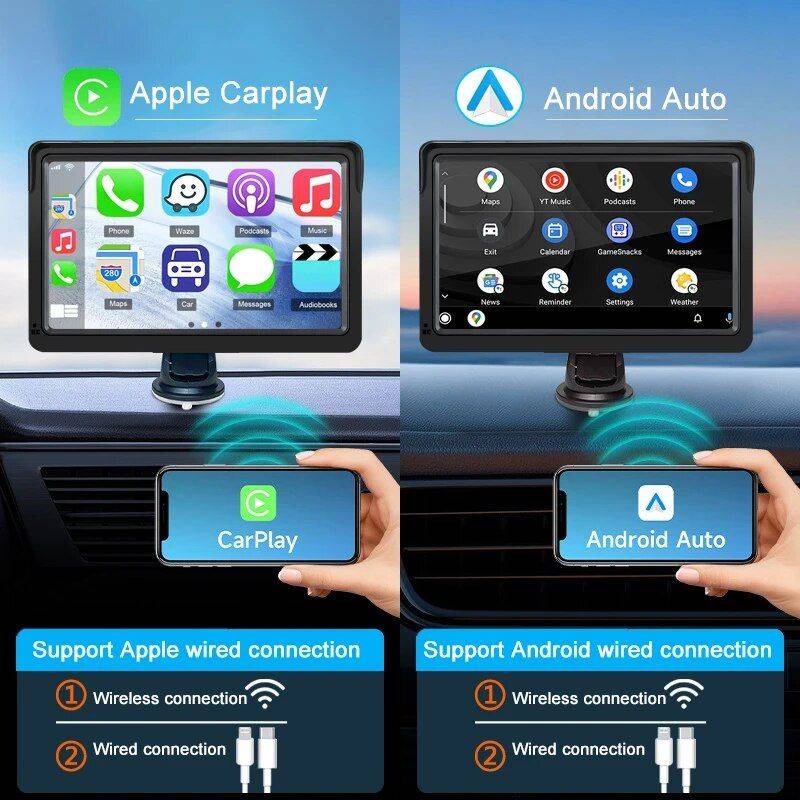 Universal 7-inch Touchscreen Car MP5 Player with Wireless Apple CarPlay & Android Auto Car Electronics Gadgets Model : Radio|Radio-8LED Camera 