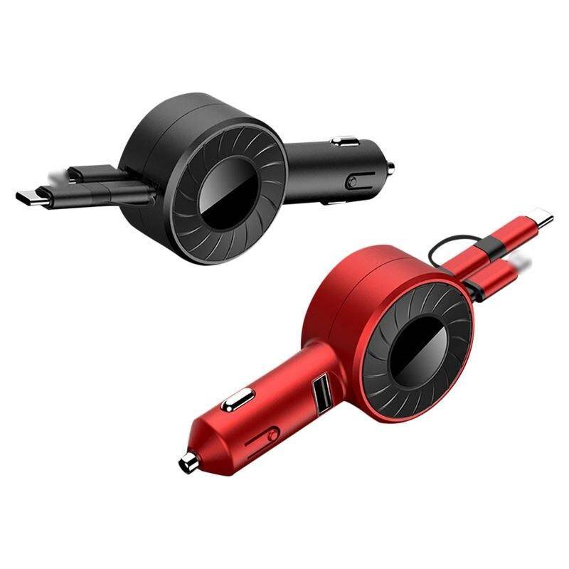 3-in-1 Retractable Fast Charger Cable Car Electronics Gadgets Color : Red|Black 