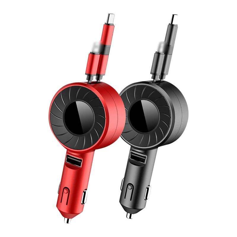 3-in-1 Retractable Fast Charger Cable Car Electronics Gadgets Color : Red|Black 