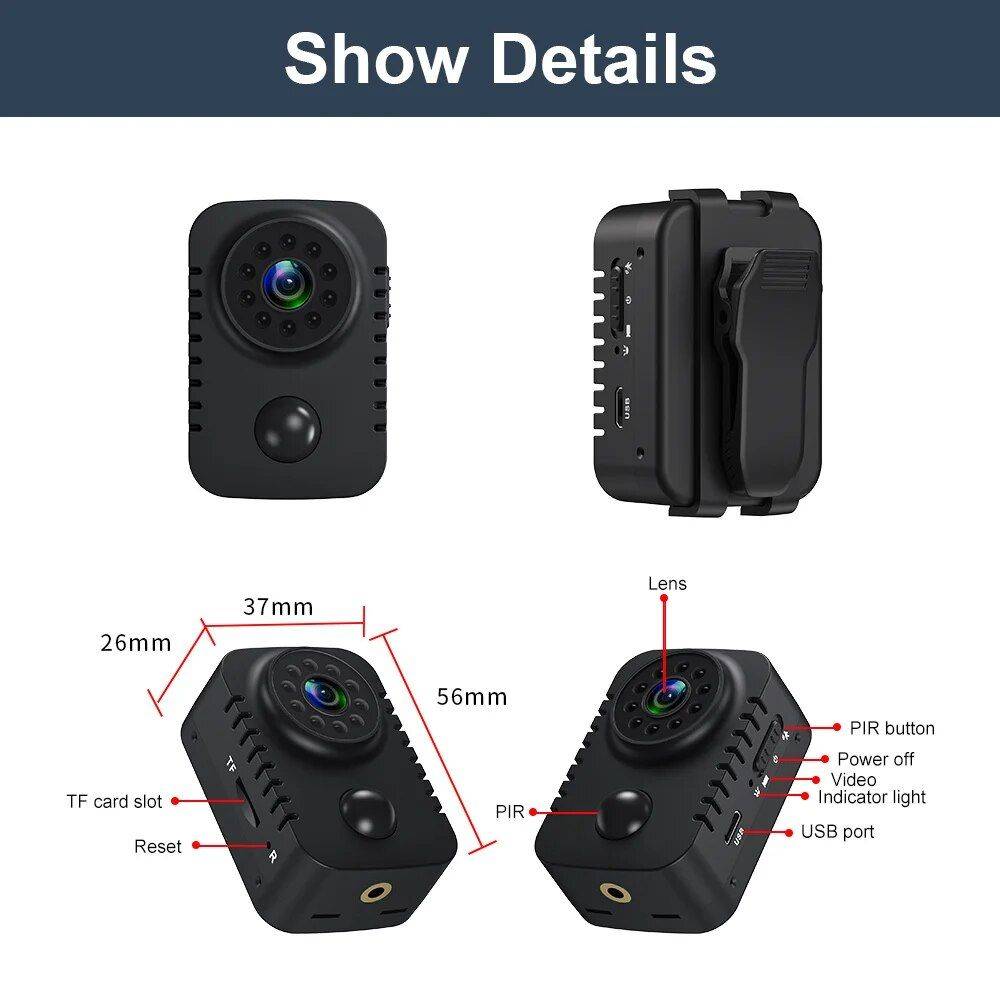 1080P Mini Body Camcorder with Night Vision & Motion Detection Car Electronics Gadgets  