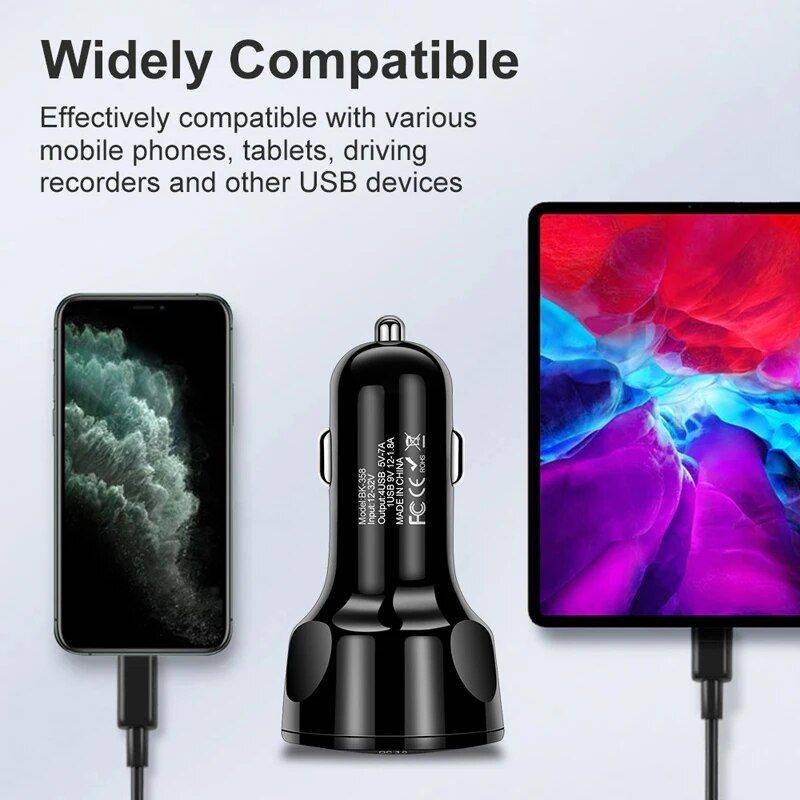 48W Quick Charge Car USB Charger Car Electronics Gadgets Plug Type : 4 USB Charger White|4 USB Charger Balck 