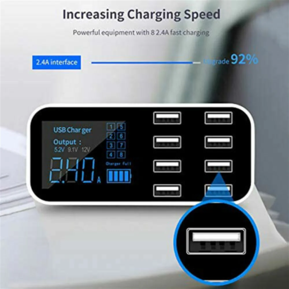 8-Port USB Car Charger with PD, QC3.0 & LED Display Car Electronics Gadgets Type : A9S|A9S PD 