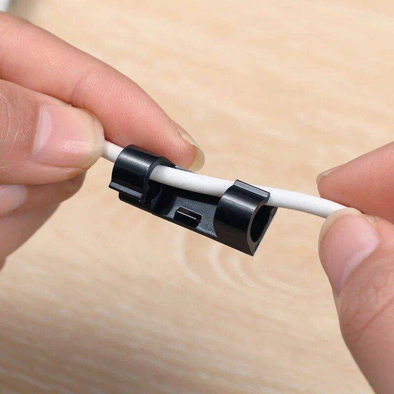 Compact Self-Adhesive Cable Management Clips Chargers Gadgets Color & Quantity : Transparent - 20 pcs |White - 20pcs |Black - 20pcs |Transparent - 40 pcs|White - 40pcs |Black - 40pcs  