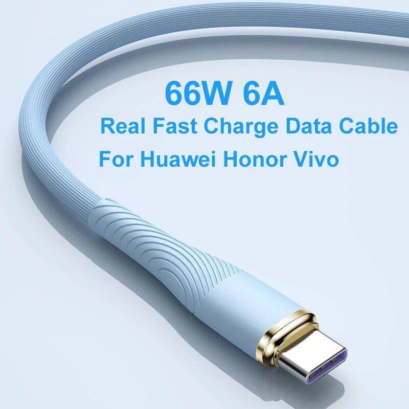 66W 6A USB-C Fast Charging & Data Sync Cable Chargers Gadgets Length : 2m 