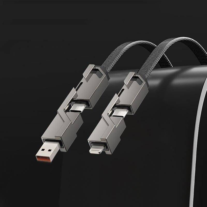 4-in-1 USB C Lightning Fast Charge & Sync Multi-Cable Chargers Gadgets  