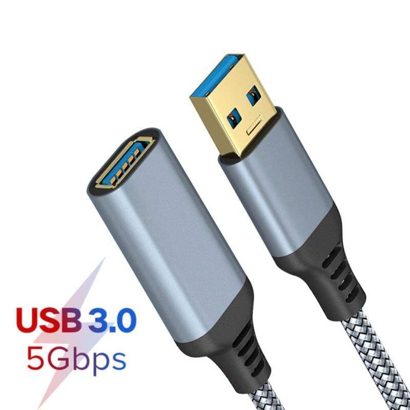 Nylon Braided USB 3.0 Extension Cable - High-Speed Data Transfer for Computers, Cameras, Printers, and More Chargers Gadgets Color : Gray 