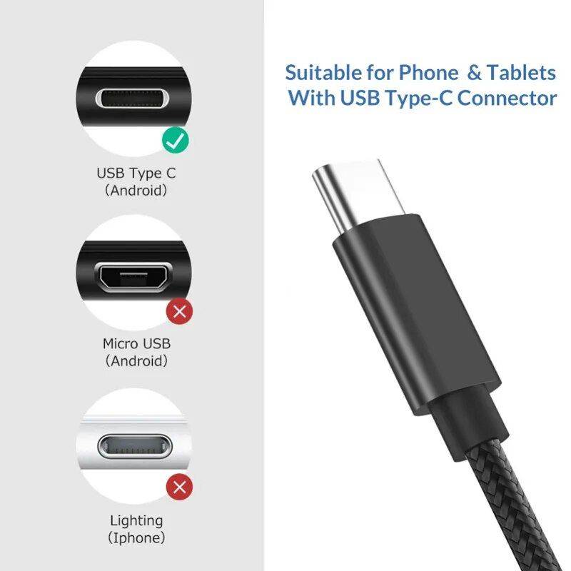 Fast Charge USB-C Cable for Samsung & More Chargers Gadgets Color : Black 