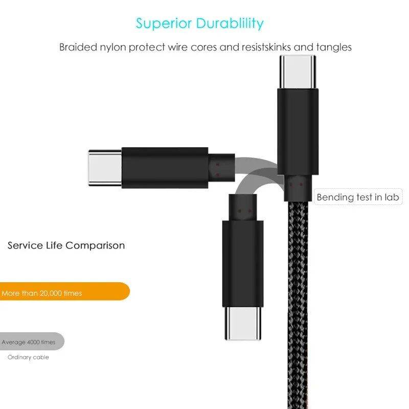 Fast Charge USB-C Cable for Samsung & More Chargers Gadgets Color : Black 