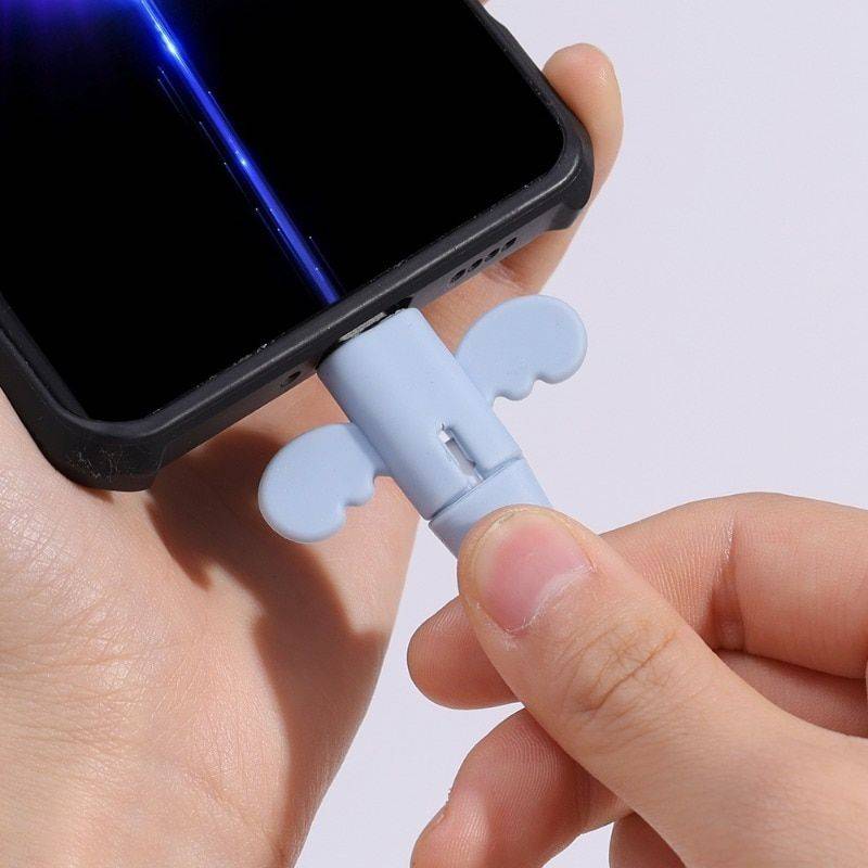 Angel Wing Silicone Cable Protector for Type C & iPhone Chargers Chargers Gadgets Color : Mixed 4PCS 