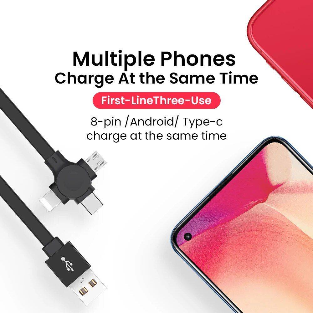 Universal 4-in-1 Retractable Charging Cable with Mobile Stand Chargers Gadgets Color : Red No Mirror|Black No Mirror|Blue No Mirror|Green No Mirror|Pink No Mirror|Purple No Mirror|Red With Mirror|Blue With Mirror|Black With Mirror|Pink With Mirror 