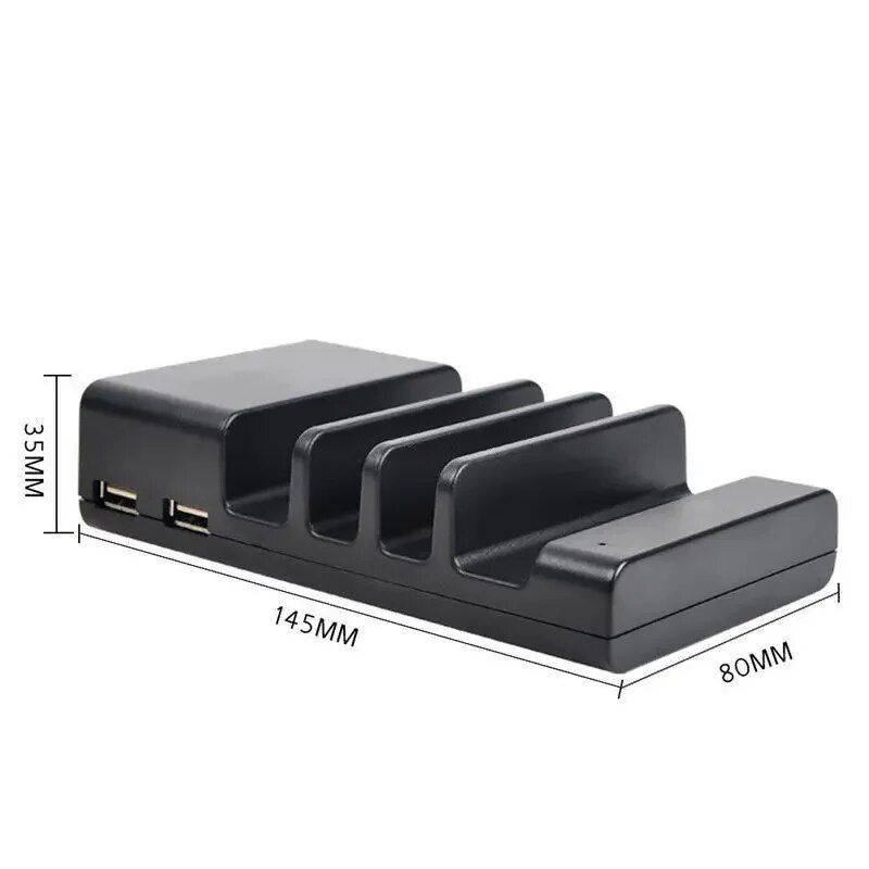 4-Port USB Universal Charging Station Dock with Power Indicator Chargers Gadgets Color : Black 