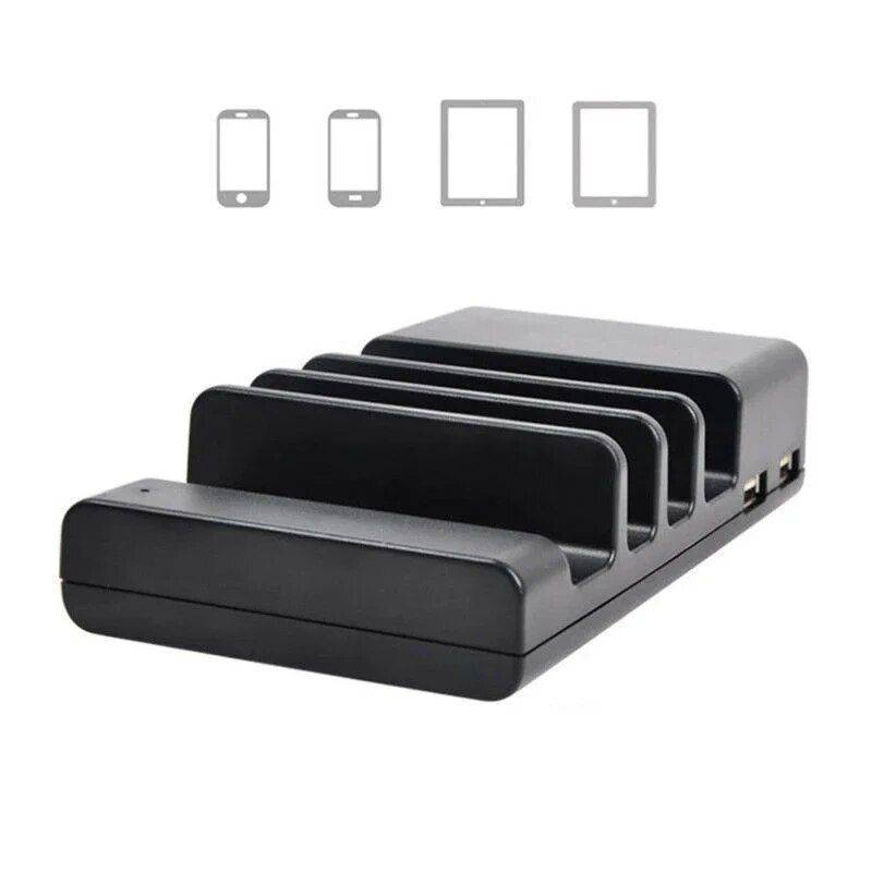 4-Port USB Universal Charging Station Dock with Power Indicator Chargers Gadgets Color : Black 