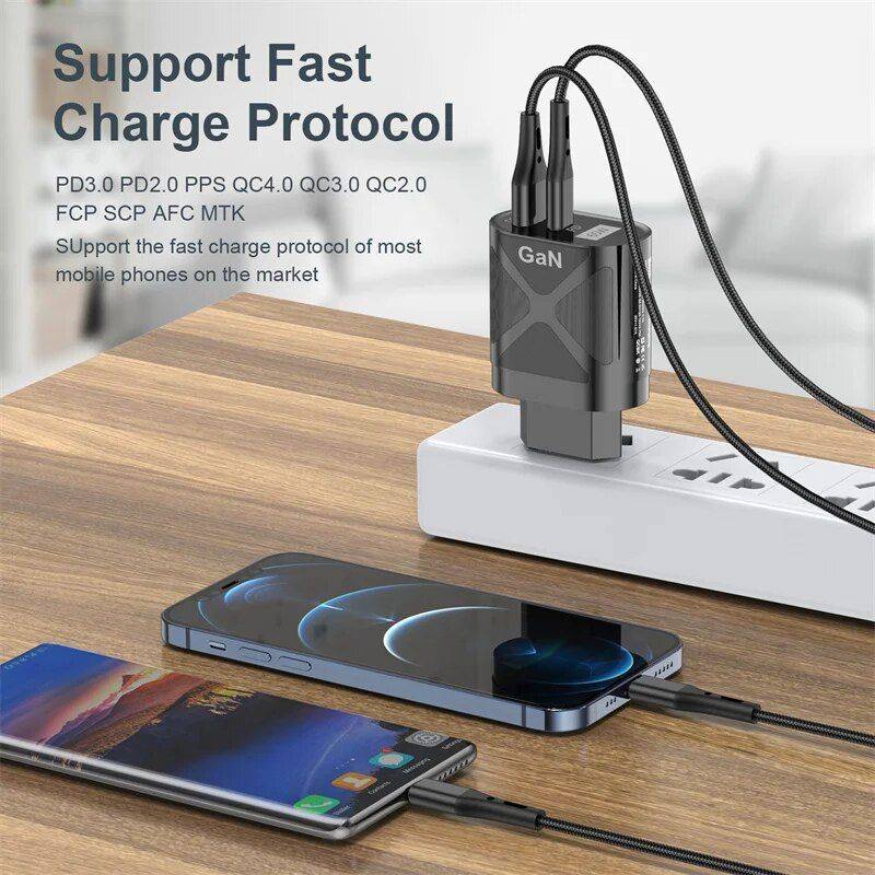 65W GaN Fast Charge Adapter - Type C PD & Quick Charger for Laptops & Smartphones Chargers Gadgets Plug Type : EU Plug Black|US Plug Black|UK Plug Black|KR Plug Black|EU Plug White|US Plug White|UK Plug White|KR Plug White|AU Plug Black|AU Plug White 