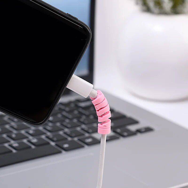 Adorable Spiral Cable Protectors - Universal Data Line Saviors (1/12 Pack) Chargers Gadgets Color : 12Pcs Black|12Pcs Pink|12Pcs Yellow|12Pcs Grey|12Pcs Blue|12Pcs Green|12Pcs Mix A|12Pcs Mix B|12Pcs Mix C 