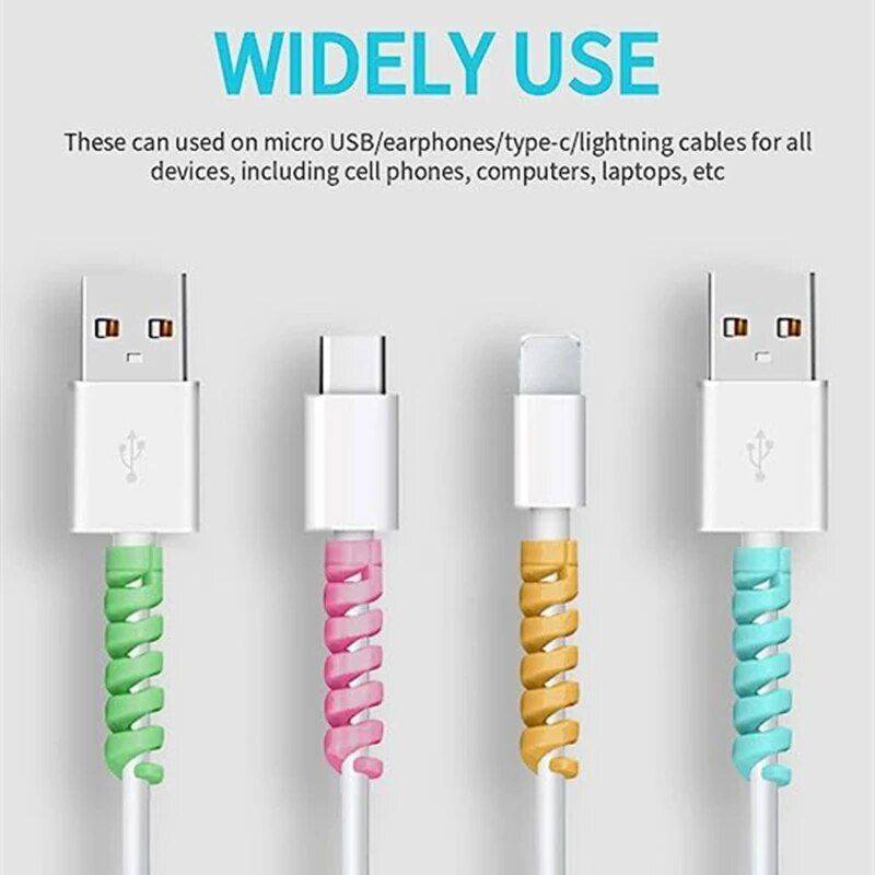 Adorable Spiral Cable Protectors - Universal Data Line Saviors (1/12 Pack) Chargers Gadgets Color : 12Pcs Black|12Pcs Pink|12Pcs Yellow|12Pcs Grey|12Pcs Blue|12Pcs Green|12Pcs Mix A|12Pcs Mix B|12Pcs Mix C 