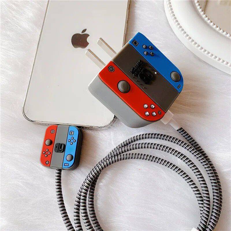 Cute Cartoon Silicone Charger Case for iPhone 11 & 12 Chargers Gadgets Color : Gray 