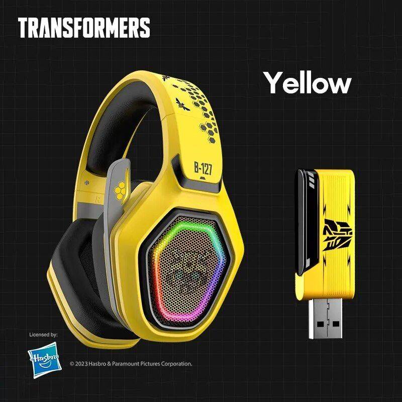 Bluetooth 5.3 Gaming Headphones with RGB Lighting, Low Latency, and 33h Battery Life Gadgets Headphones Color : Black|Yellow|Blue 