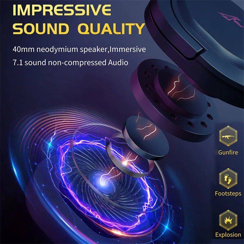 Wireless Bluetooth Gaming Headset with HD Mic & Noise Reduction Gadgets Headphones Color : Yellow |Black  