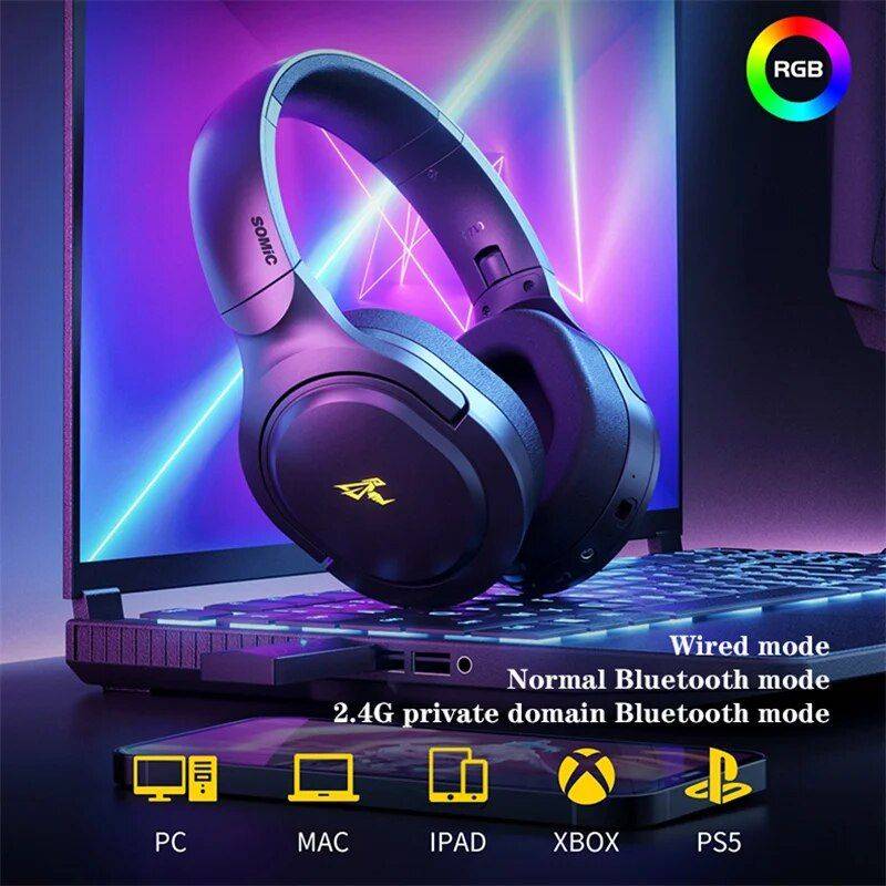 Wireless Bluetooth Gaming Headset with HD Mic & Noise Reduction Gadgets Headphones Color : Yellow |Black  