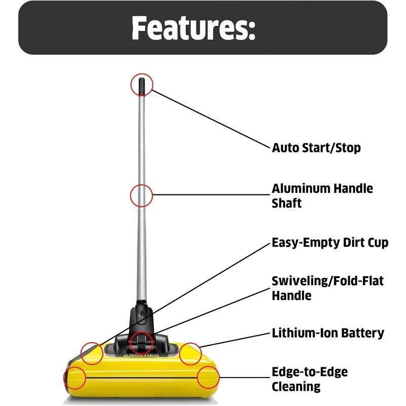 Lightweight Cordless Electric Sweeper Broom for Multi-Surface Cleaning Home Electronics Household Cleaning Plug Type : US 