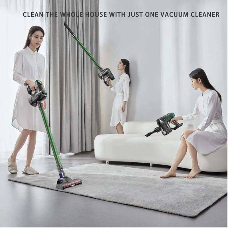 4-in-1 Lightweight Wireless Vacuum Cleaner with Powerful Suction Home Electronics Household Cleaning Color : Green 