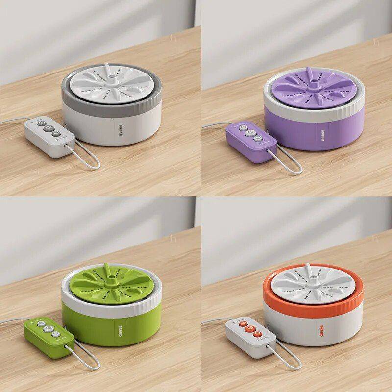 USB Mini Portable 3-Gear Turbine Washing Machine for Travel Home Electronics Household Cleaning Color : Orange|Green|Gray|Purple 