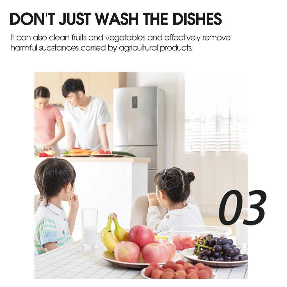 Portable Ultrasonic Mini Dishwasher Home Electronics Household Cleaning Color : White|Green|Orange 