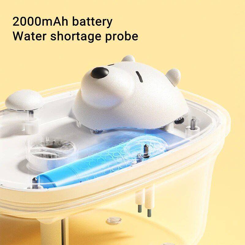 450ML Lovely Bath Bear Air Humidifier Home Electronics Color : Gray|Purple 