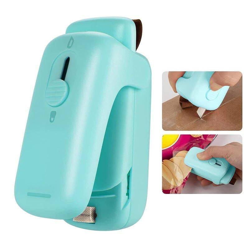 Portable 2-in-1 Mini Bag Sealer and Cutter Kitchen Kitchen Gadgets Color : Blue|White|Pink|Black 