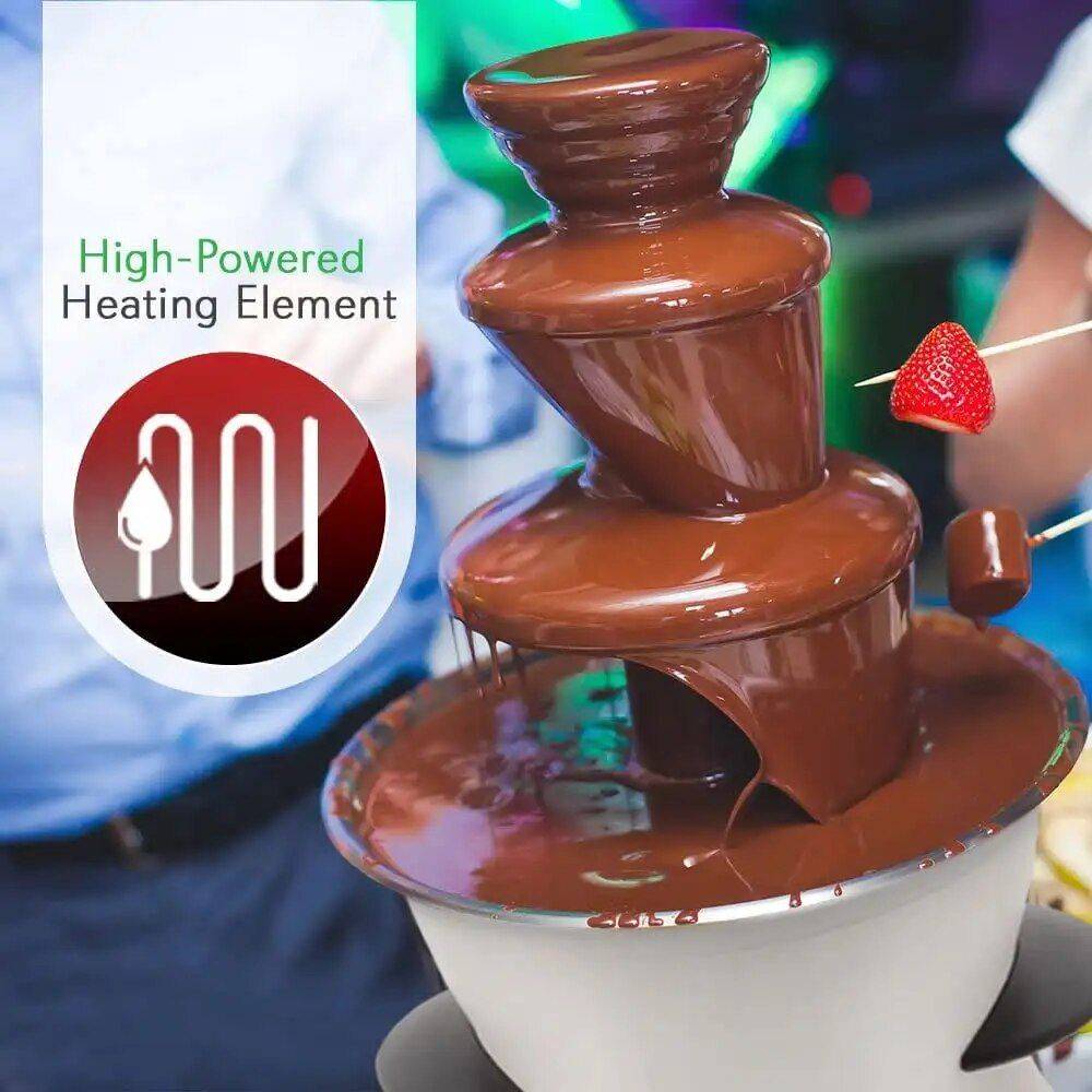 3-Tier Electric Chocolate Fondue Fountain for Parties and Events Kitchen Kitchen Gadgets  