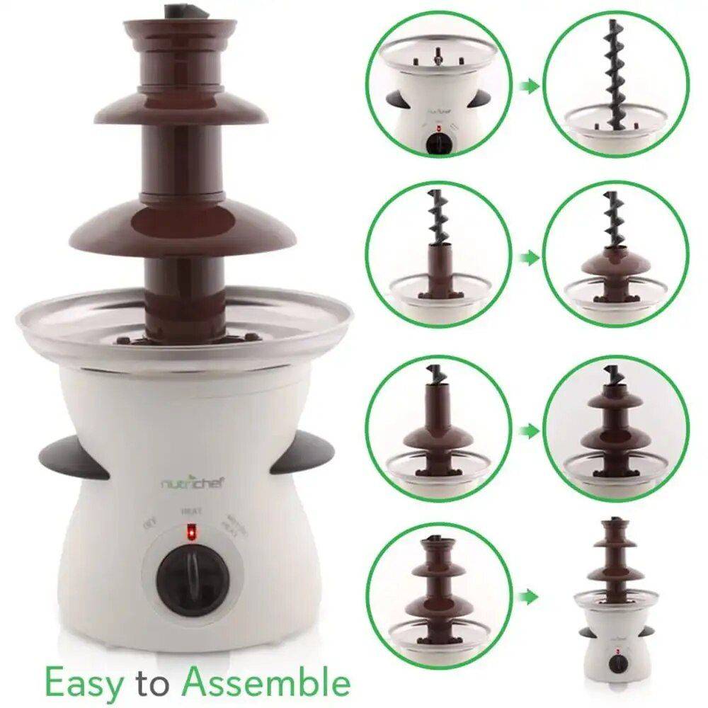 3-Tier Electric Chocolate Fondue Fountain for Parties and Events Kitchen Kitchen Gadgets  