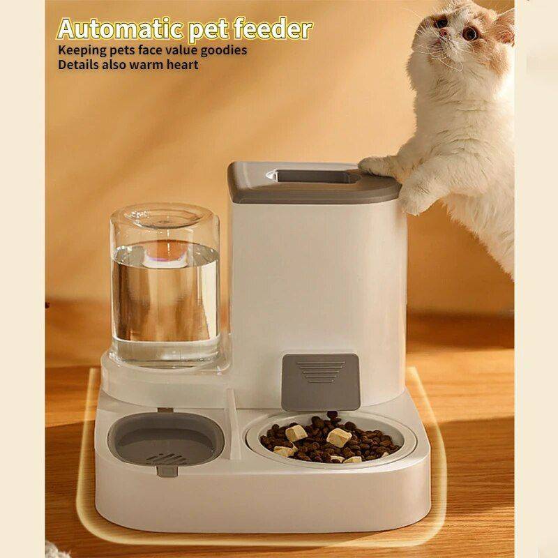 3.5L Automatic Pet Feeder with Stainless Steel Bowl Kitchen Kitchen Gadgets Color : Green|Gray|Blue 